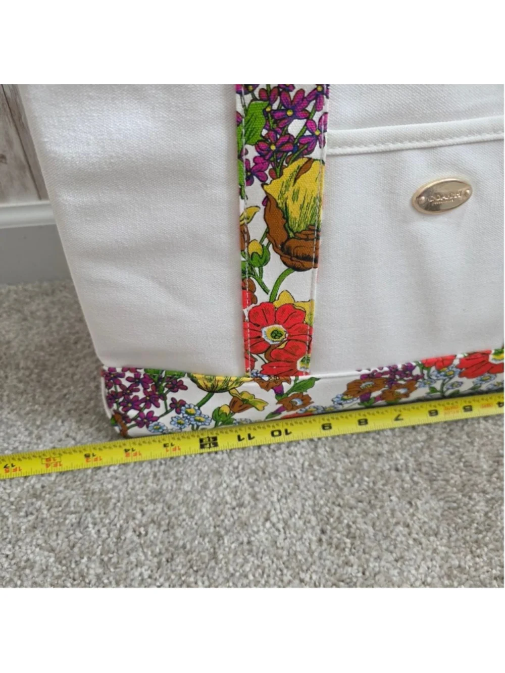 Coach Large Tote Bag Floral Summer Mothers Day Beach NWOT